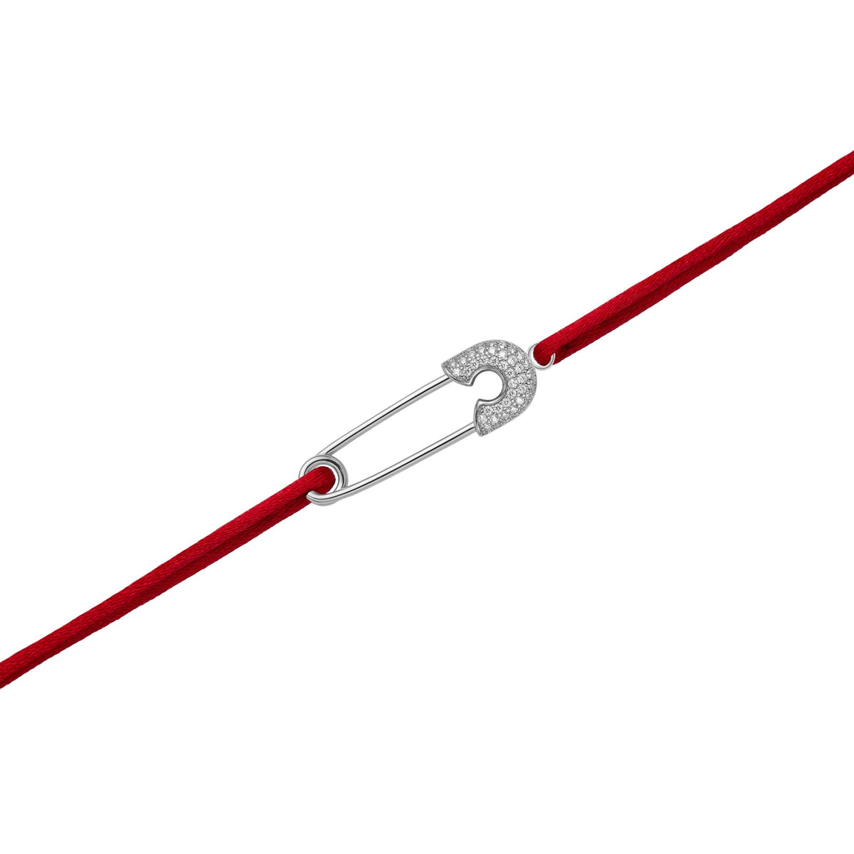 Celestial Thread Bracelet - Rhodium / Red