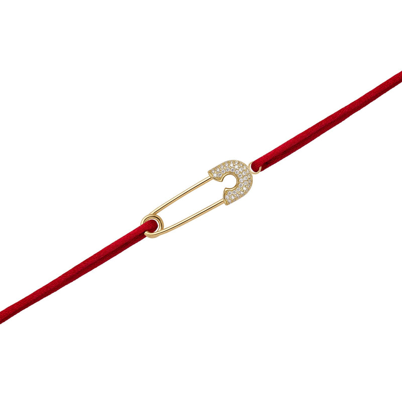 Celestial Thread Bracelet - Yellow Gold / Red